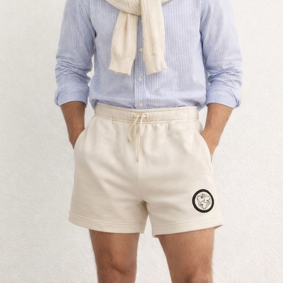 CRFT By Maki Other - CRFT By Maki Mens Kamon Logo Shorts - In Creme Size Large NWOT